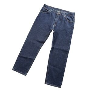 Wrangler Straight Leg Jeans Dark Wash Classic Western Workwear Cowboy 38x29